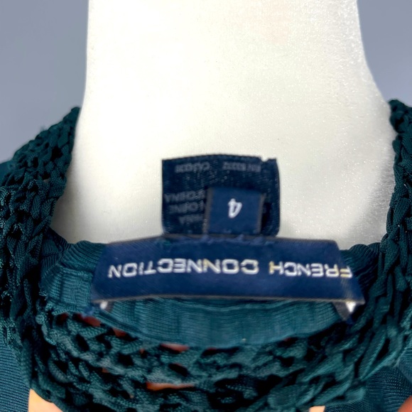 French Connection Dressy Dress V-Neck Bright Jade Color - Picture 4 of 7